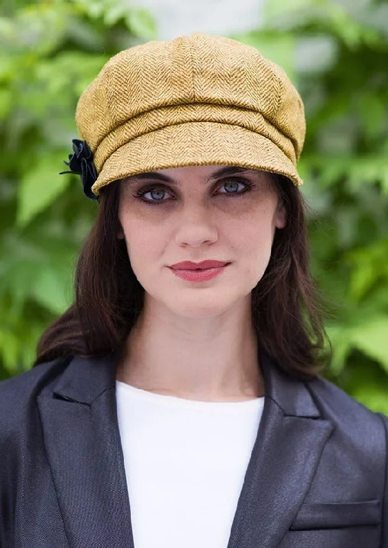 Mucros Ladies Mustard Newsboy Cap