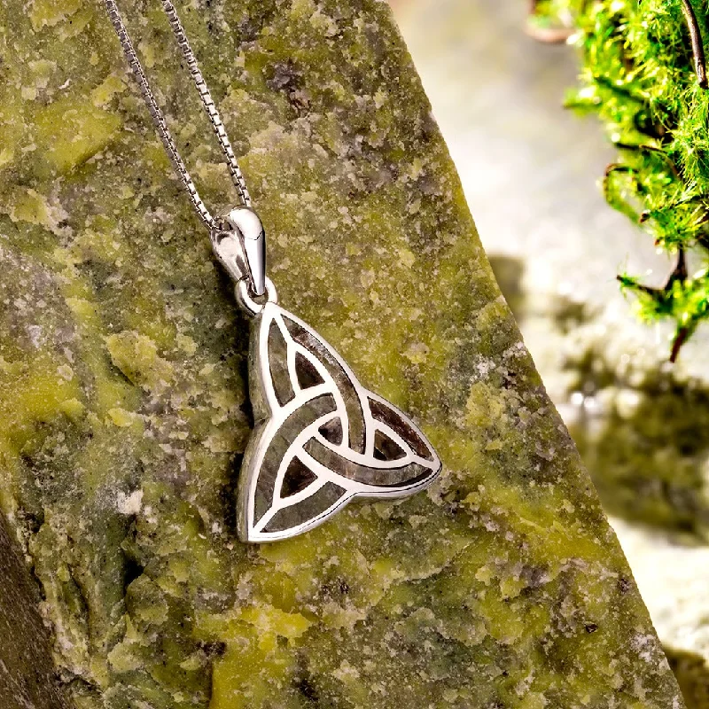 Silver Connemara Marble Trinity Necklace