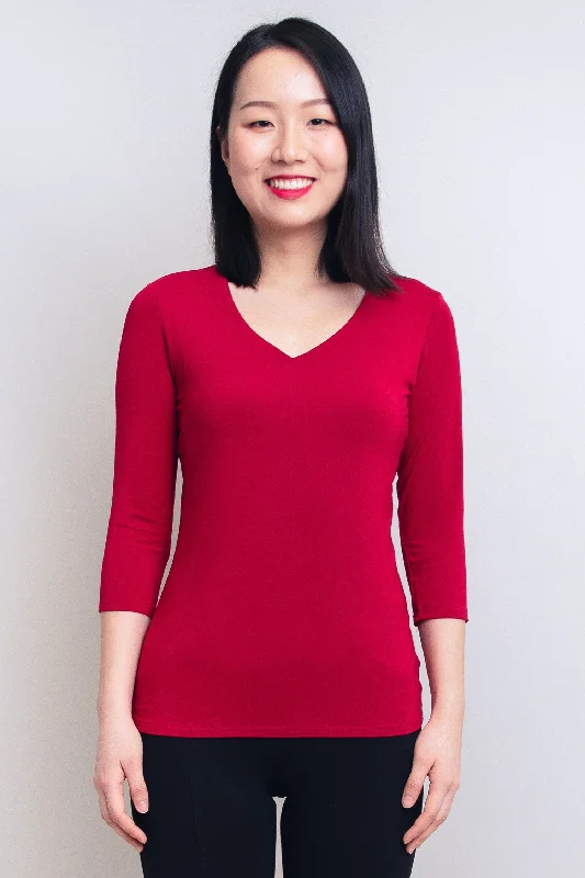 Mia Top, Lipstick, Bamboo - Final Sale