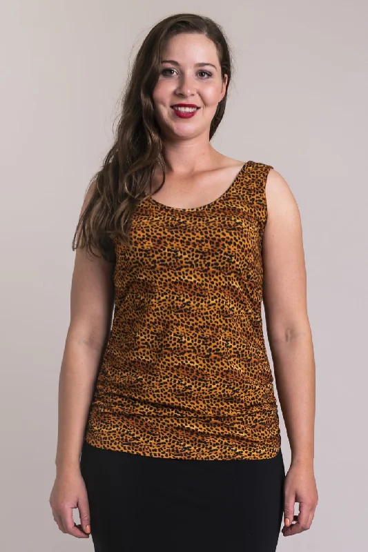 Roberta Tank, Golden Cheetah, Bamboo- Final Sale